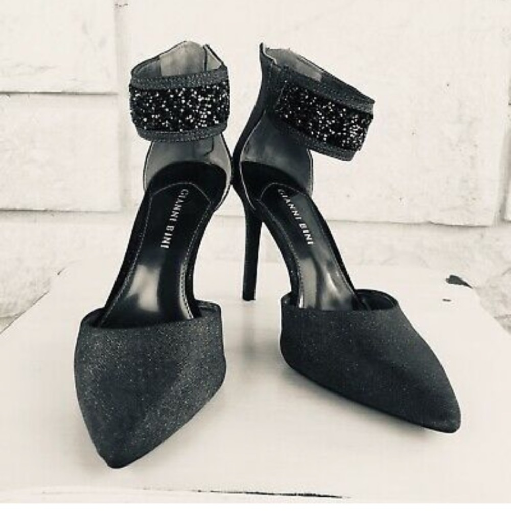 Gianni Bini Charcoal Glitter Pumps